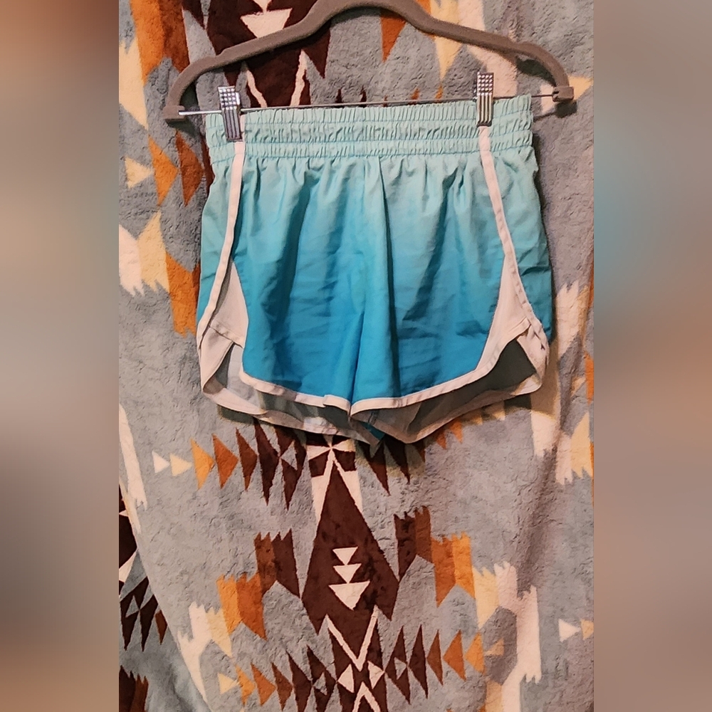 Justice Aqua and White Swim Trunks